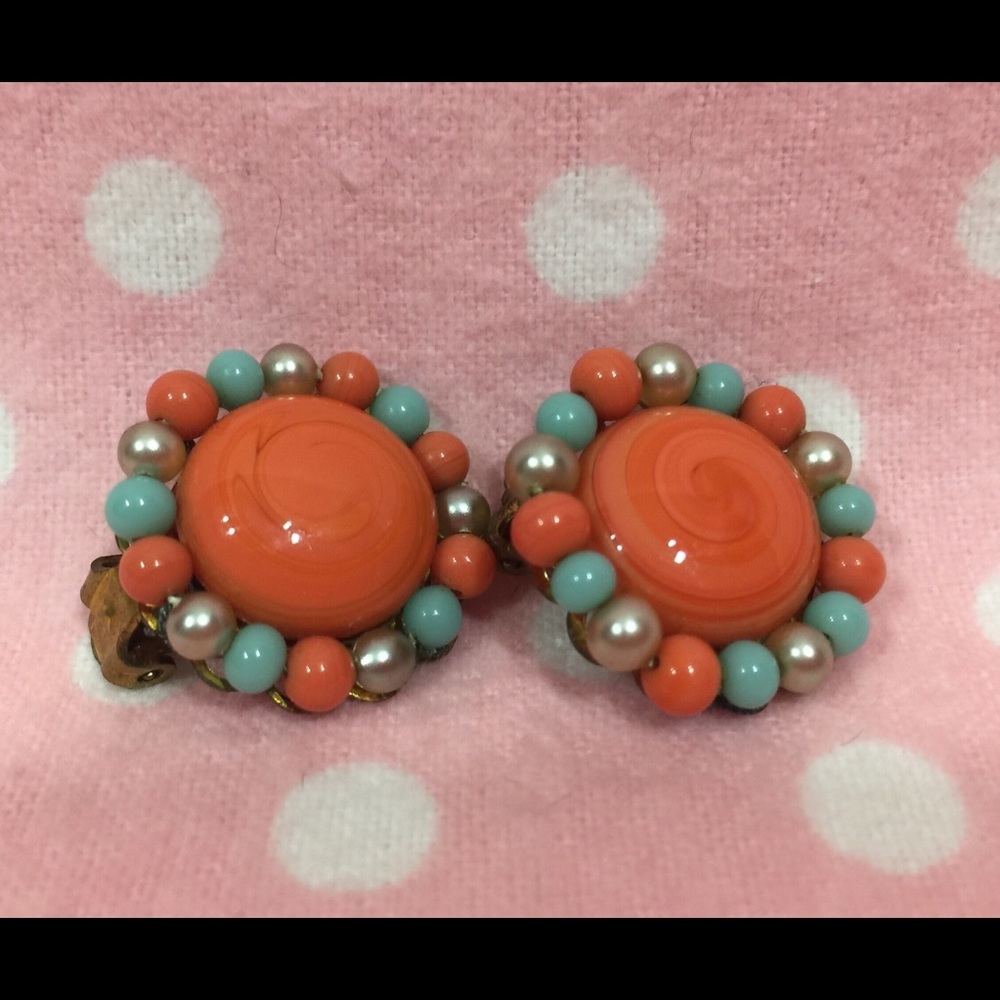 Vintage 60’s Clip On Earrings